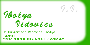 ibolya vidovics business card